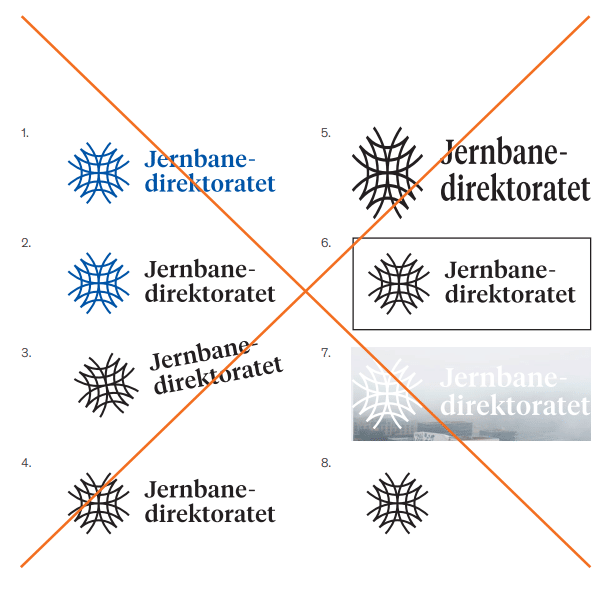 Eksempel på feil bruk av logoen.